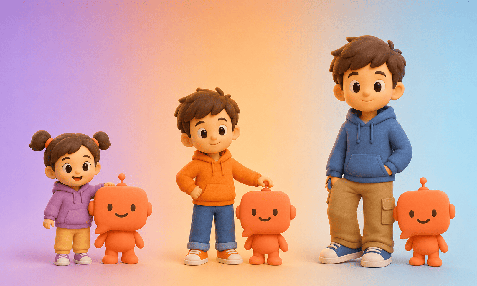 La mascotte de Yoggi avec des enfants d'âges différents